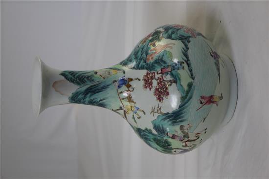 A Chinese famille rose pear shaped vase, 28cm.
